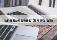 软件开发公司公司排名（软件 开发 公司）